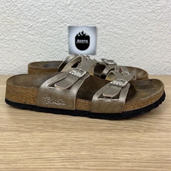 Birkis Birkenstock Gold Birko-Flor EVA Moorea Soft Slide Narrow Sandals Size 5 - Picture 1 of 12